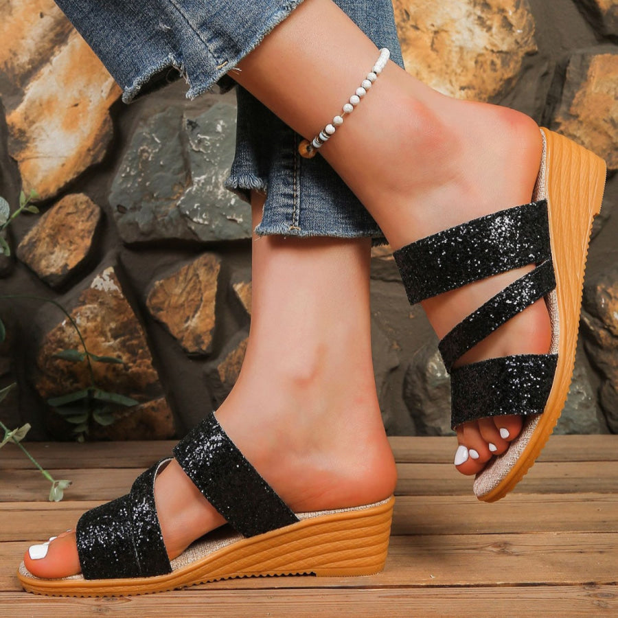 Round Toe Wedge Sandals Apparel and Accessories
