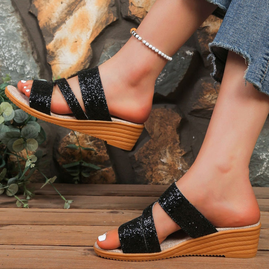 Round Toe Wedge Sandals Apparel and Accessories