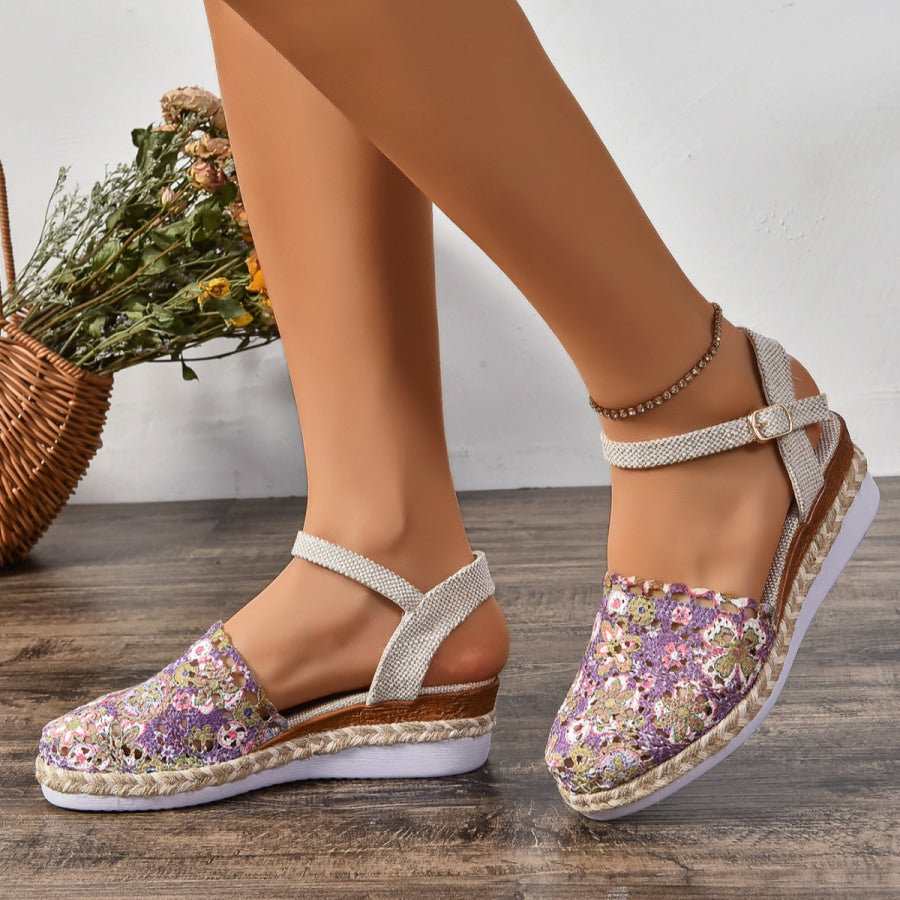 Round Toe Wedge Sandals Apparel and Accessories