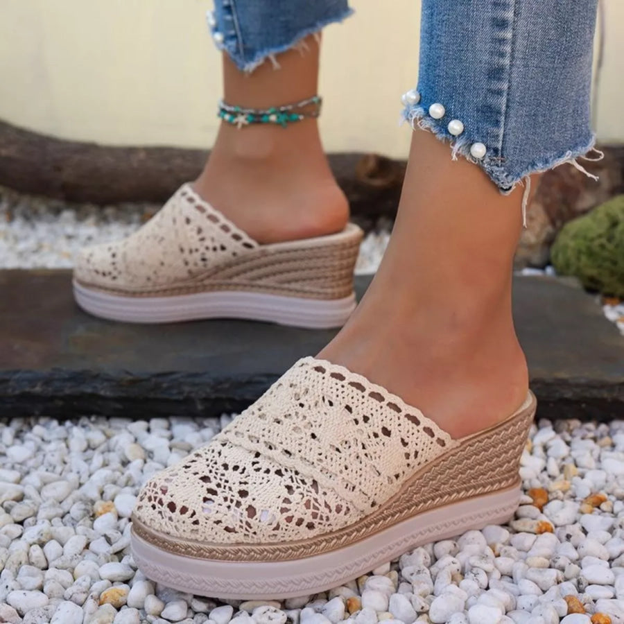 Round Toe Wedge Sandals Apparel and Accessories