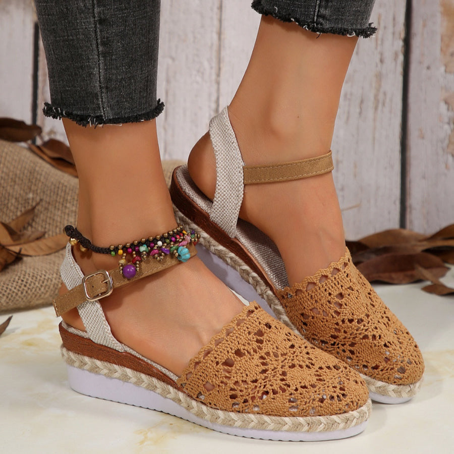 Round Toe Wedge Sandals Apparel and Accessories