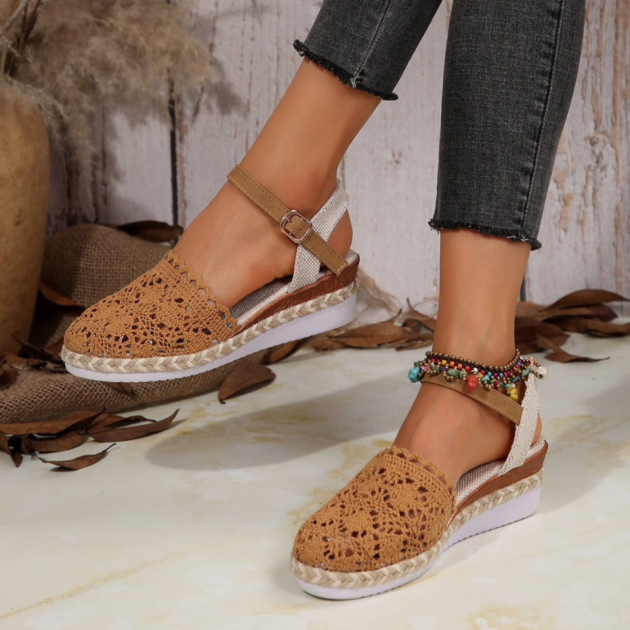 Round Toe Wedge Sandals Apparel and Accessories