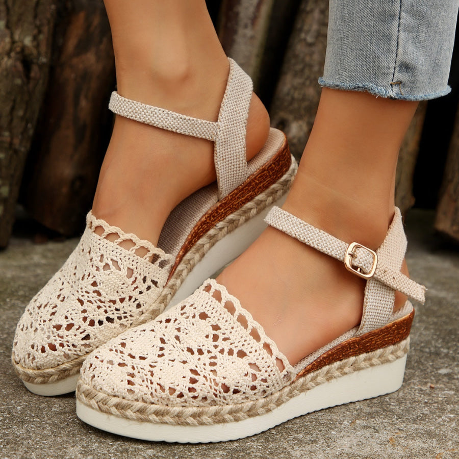 Round Toe Wedge Sandals Apparel and Accessories