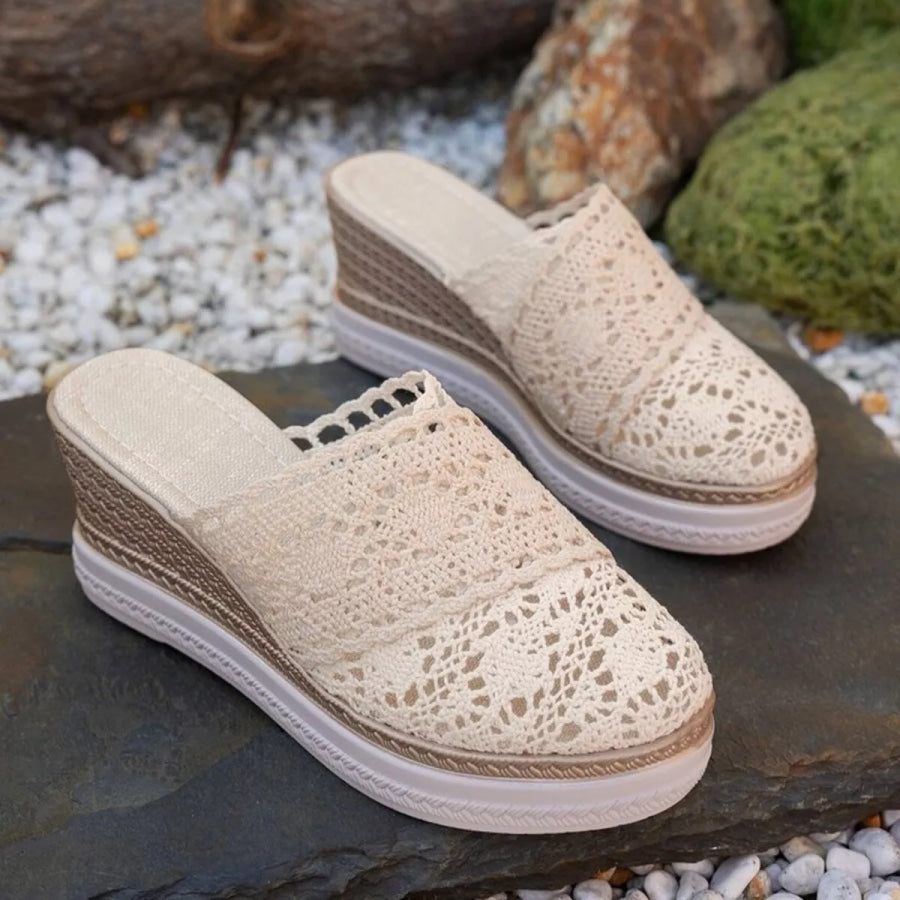 Round Toe Wedge Sandals Apparel and Accessories