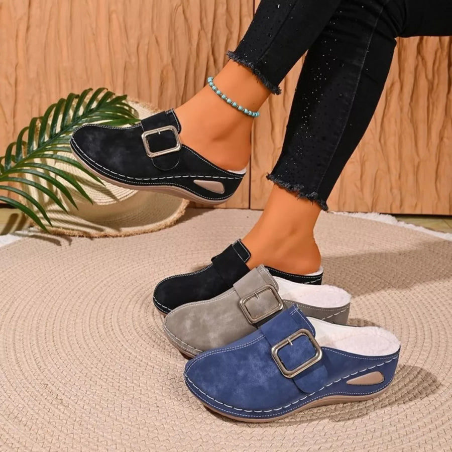 Round Toe Wedge Slip-Ons Apparel and Accessories