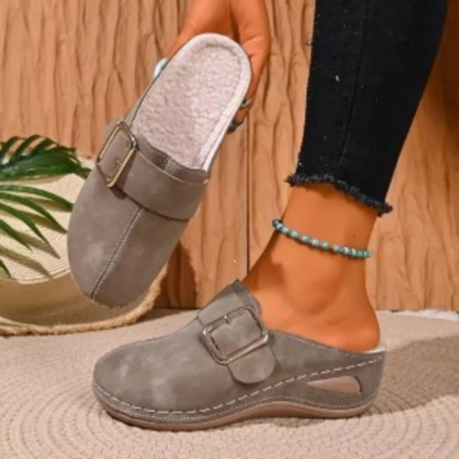 Round Toe Wedge Slip-Ons Apparel and Accessories