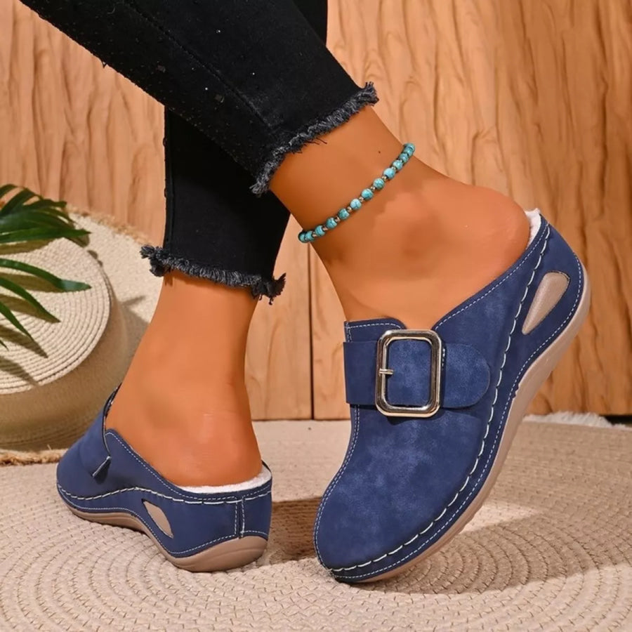 Round Toe Wedge Slip-Ons Apparel and Accessories