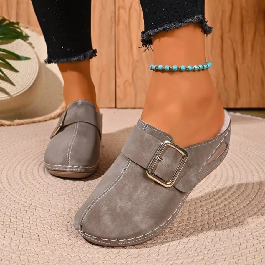 Round Toe Wedge Slip-Ons Apparel and Accessories