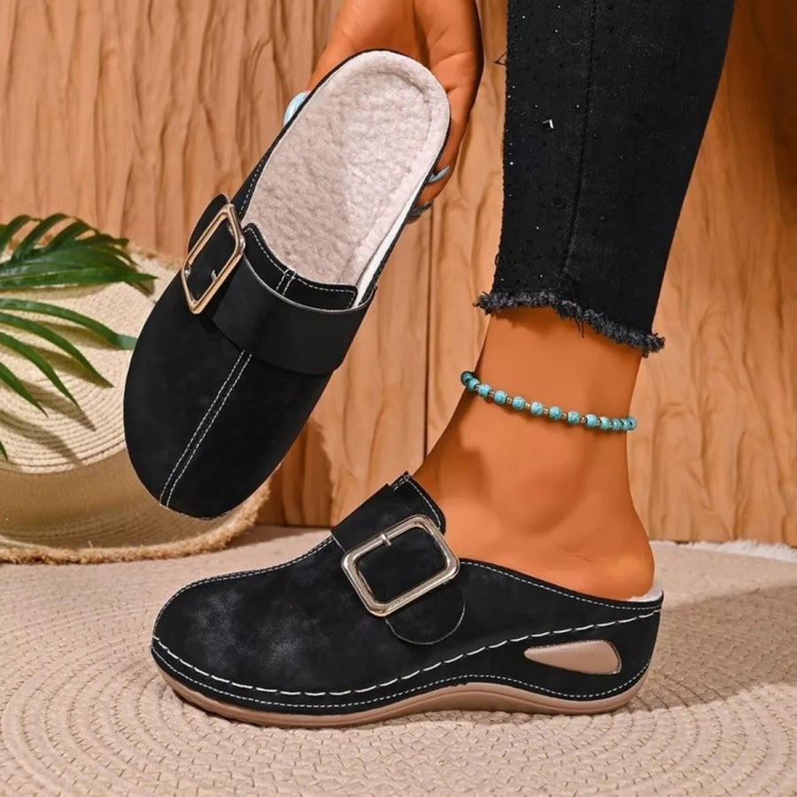 Round Toe Wedge Slip-Ons Apparel and Accessories