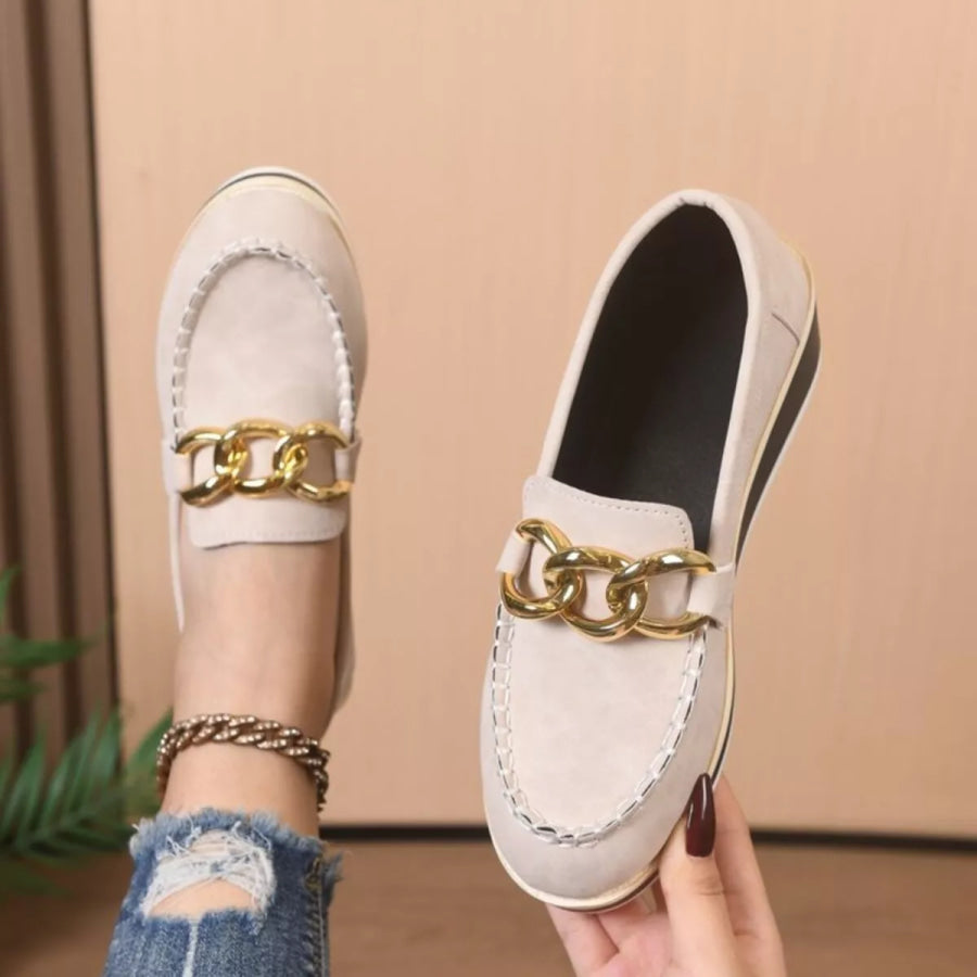 Round Toe Wedge Slip-Ons Apparel and Accessories