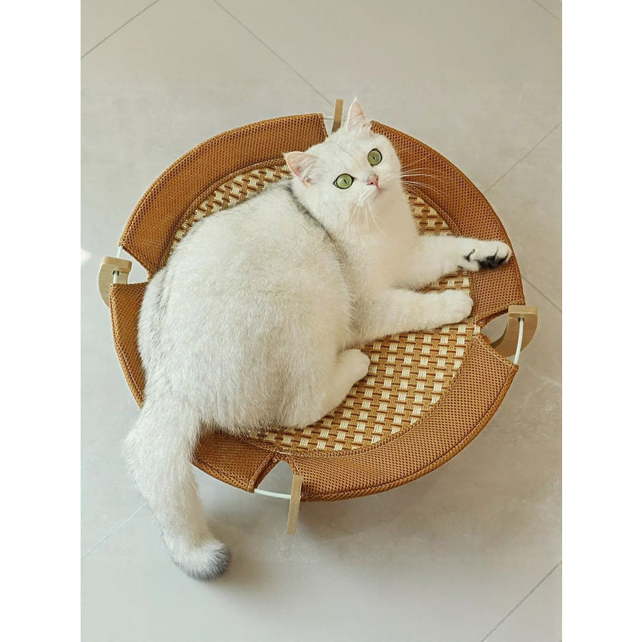 Round Woven Elevated Pet Bed Caramel / ONESIZE Apparel and Accessories