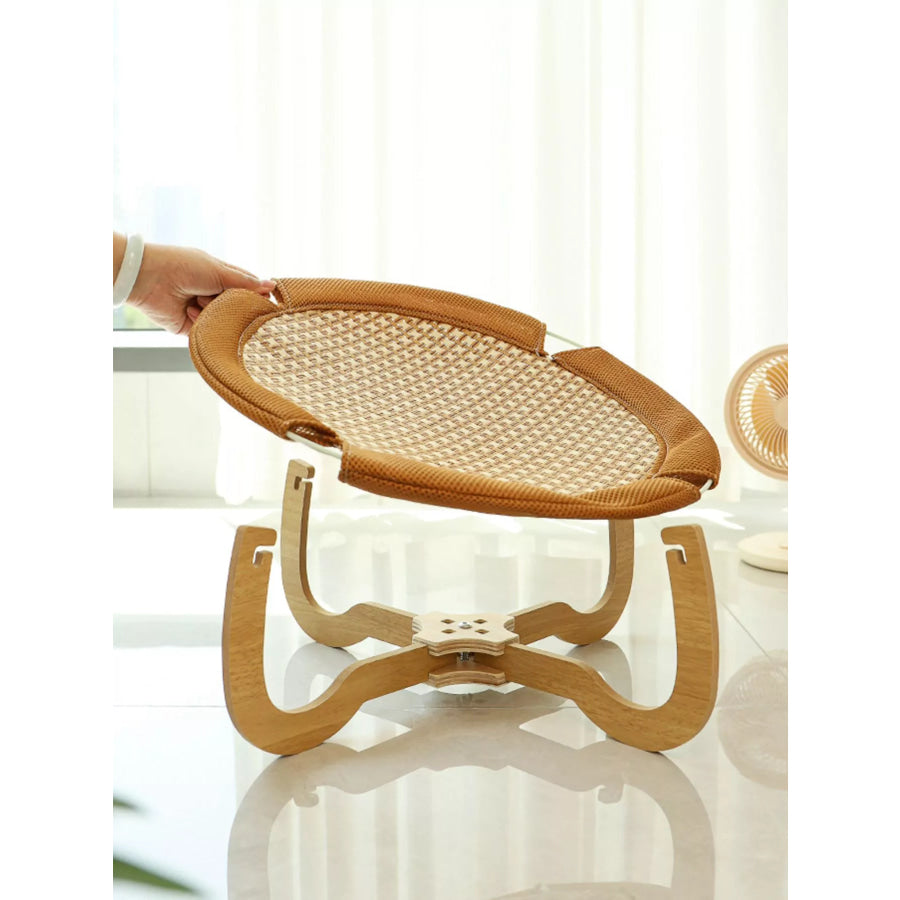 Round Woven Elevated Pet Bed Caramel / ONESIZE Apparel and Accessories
