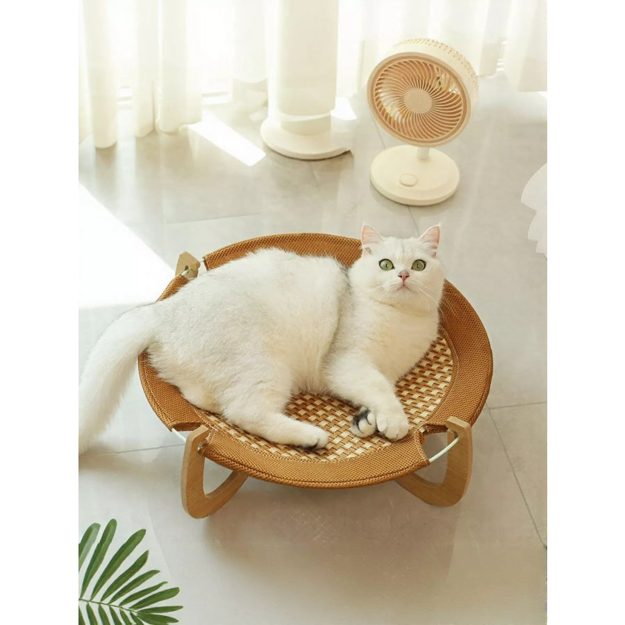 Round Woven Elevated Pet Bed Caramel / ONESIZE Apparel and Accessories