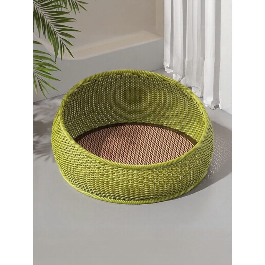 Round Woven Rattan Pet Nest Apparel and Accessories