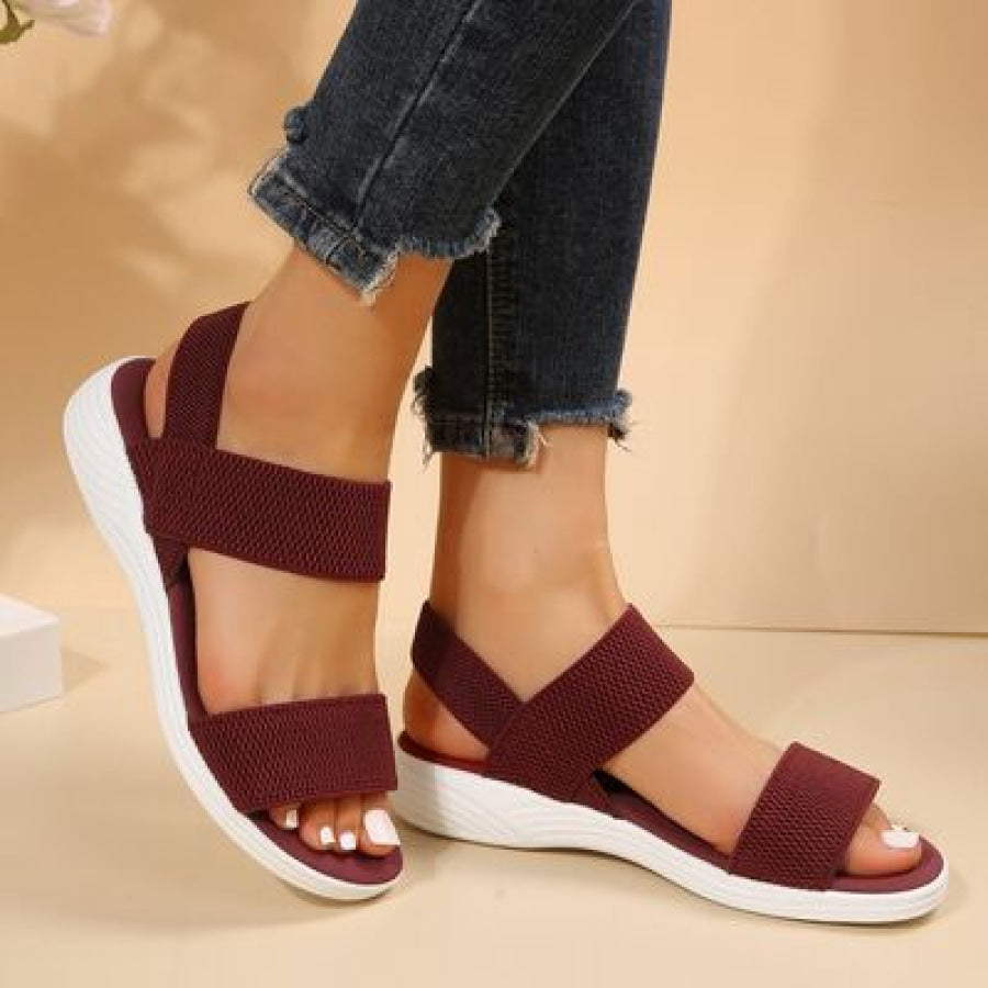 Rubber Open Toe Low Heel Sandals Apparel and Accessories