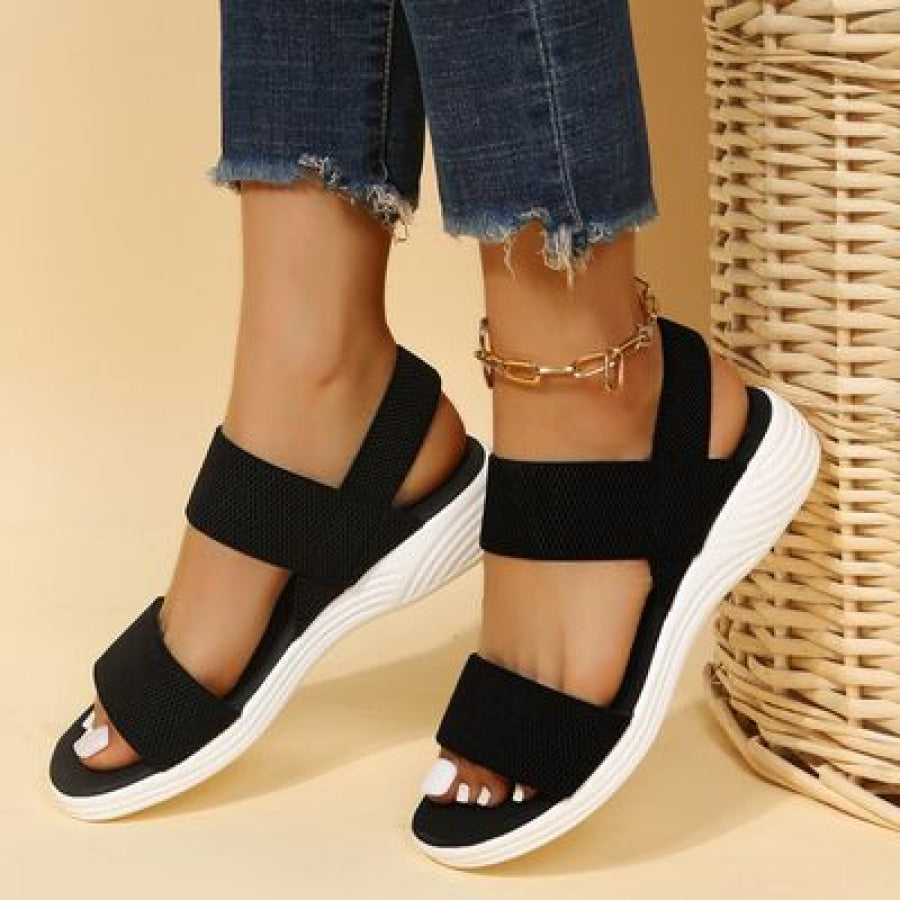 Rubber Open Toe Low Heel Sandals Apparel and Accessories
