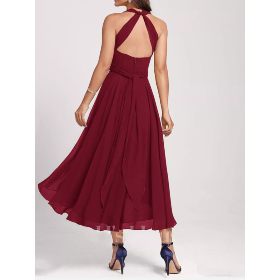 Ruched A-Line Midi Dress Apparel and Accessories