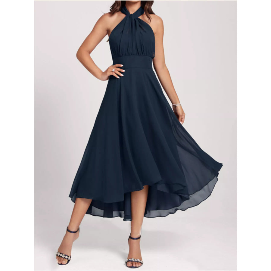 Ruched A-Line Midi Dress Apparel and Accessories