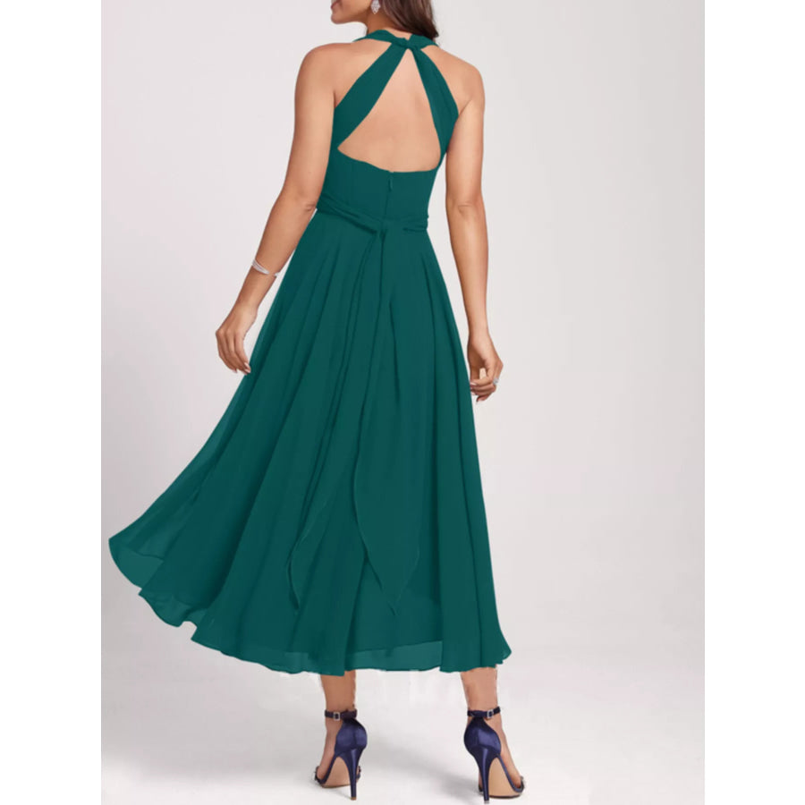 Ruched A-Line Midi Dress Apparel and Accessories