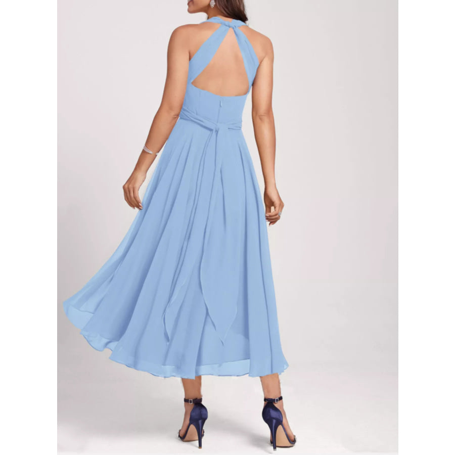 Ruched A-Line Midi Dress Apparel and Accessories