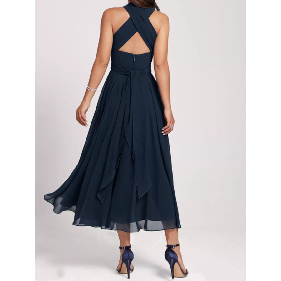 Ruched A-Line Midi Dress Apparel and Accessories