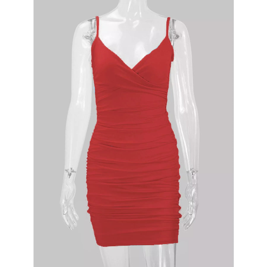 Ruched Bodycon Mini Dress Apparel and Accessories