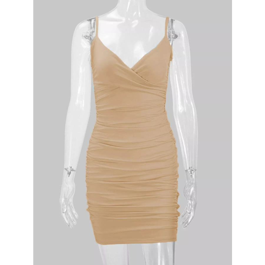 Ruched Bodycon Mini Dress Apparel and Accessories