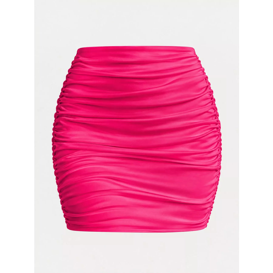 Ruched Bodycon Mini Skirt Apparel and Accessories