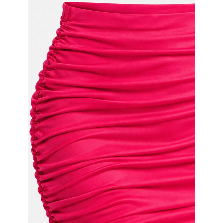 Ruched Bodycon Mini Skirt Apparel and Accessories