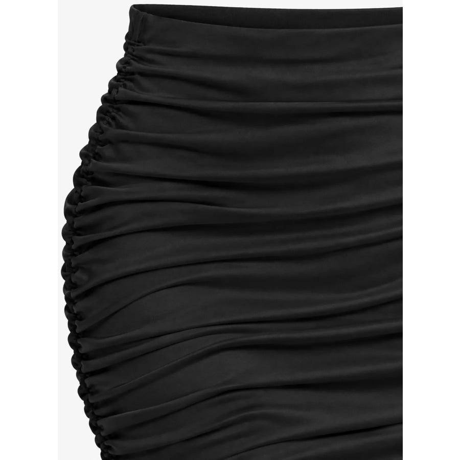 Ruched Bodycon Mini Skirt Apparel and Accessories