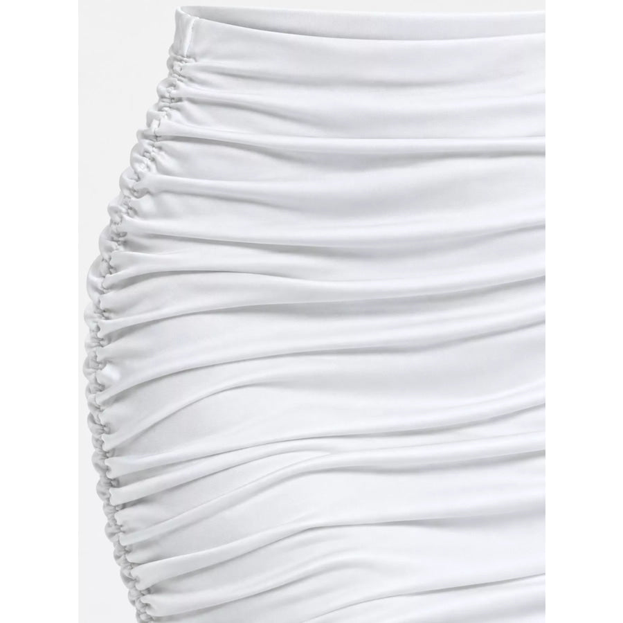 Ruched Bodycon Mini Skirt Apparel and Accessories