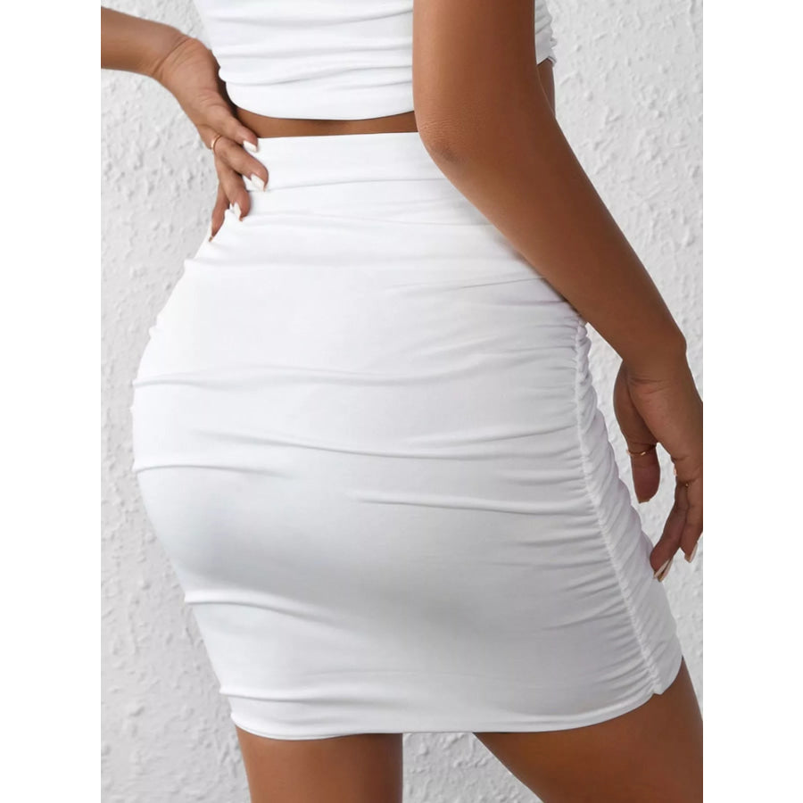 Ruched Bodycon Mini Skirt Apparel and Accessories