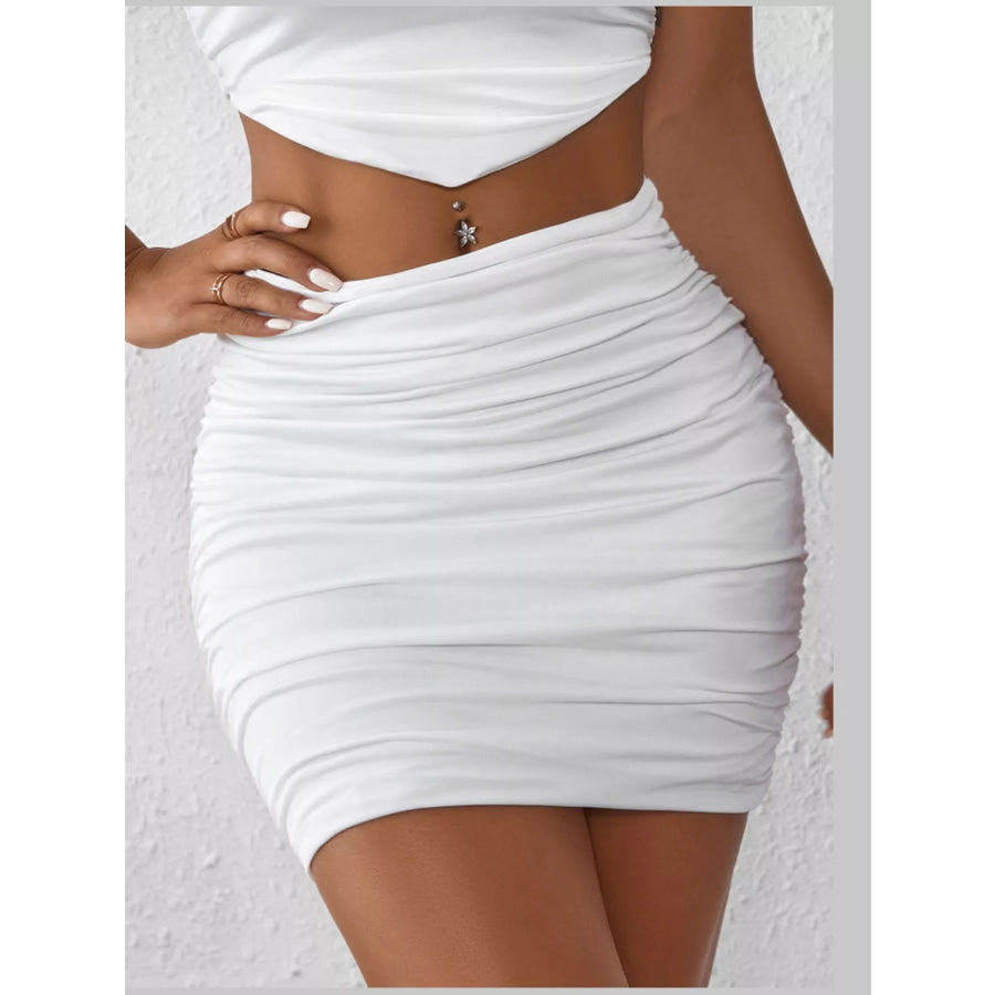 Ruched Bodycon Mini Skirt Apparel and Accessories