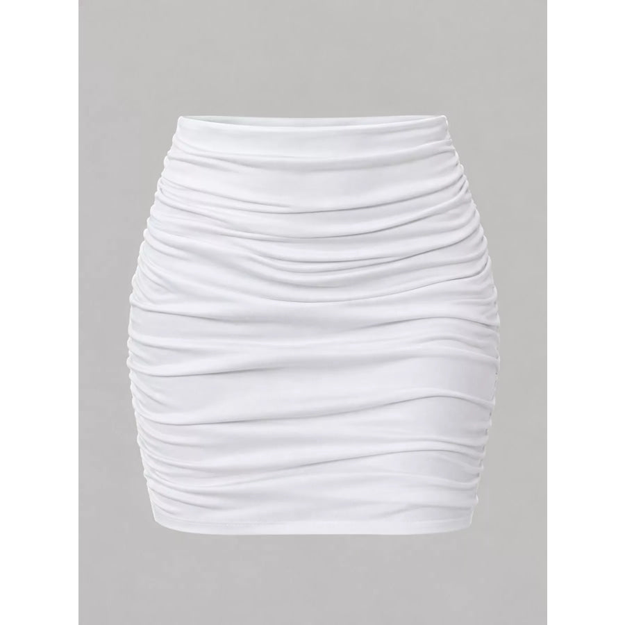 Ruched Bodycon Mini Skirt Apparel and Accessories