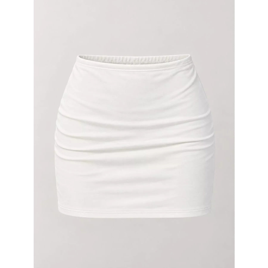 Ruched Bodycon Mini Skirt Apparel and Accessories