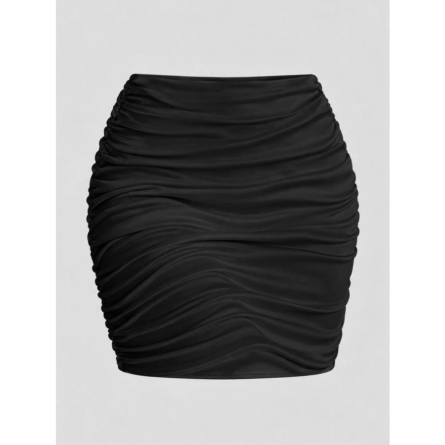 Ruched Bodycon Mini Skirt Apparel and Accessories