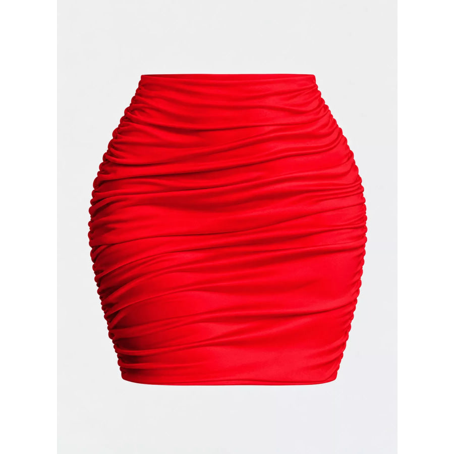 Ruched Bodycon Mini Skirt Apparel and Accessories