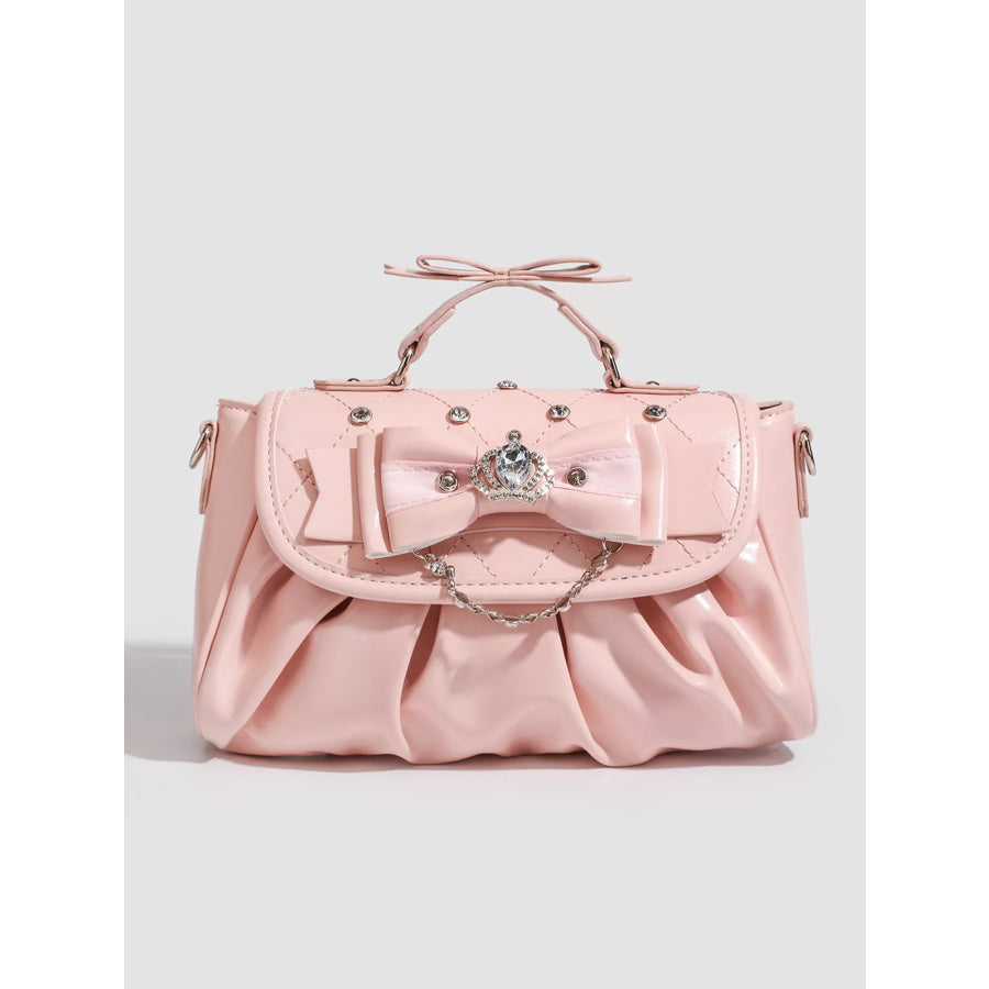 Ruched Bow Crossbody Bag Pink / One Size Apparel and Accessories