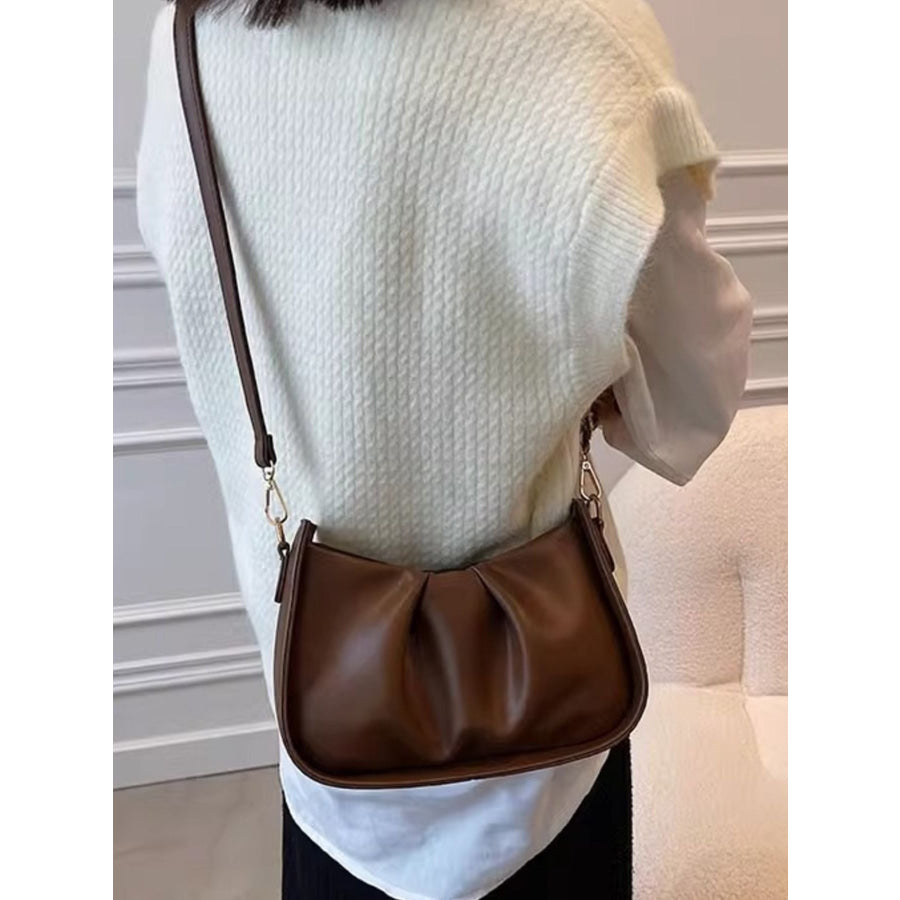 Ruched Braided Strap Crossbody Bag Apparel and Accessories