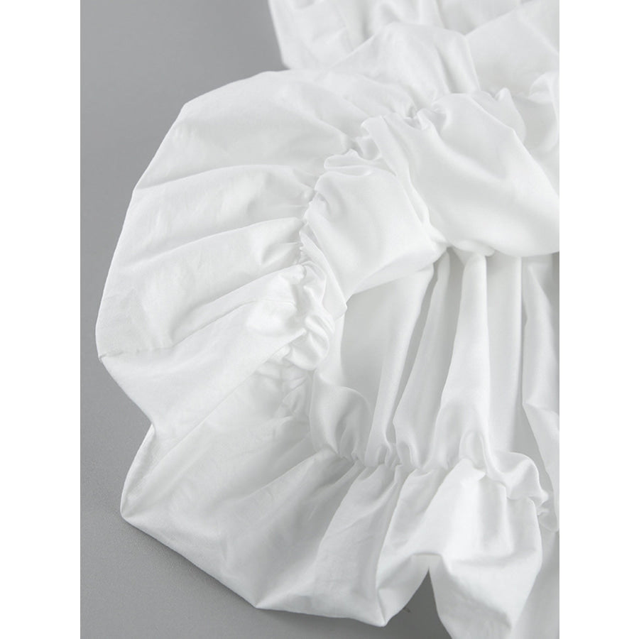 Ruched Bubble Hem Tube Top Apparel and Accessories