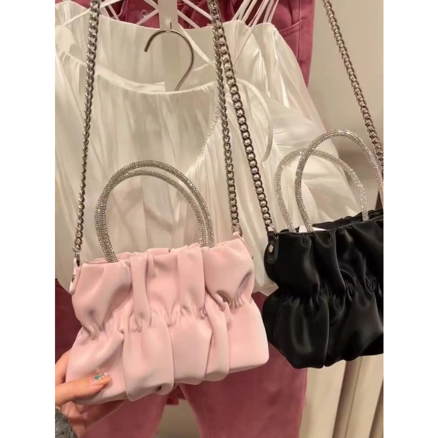 Ruched Chain Crossbody Bag Apparel and Accessories