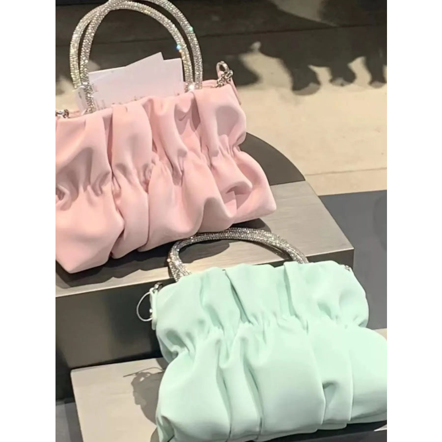 Ruched Chain Crossbody Bag Apparel and Accessories