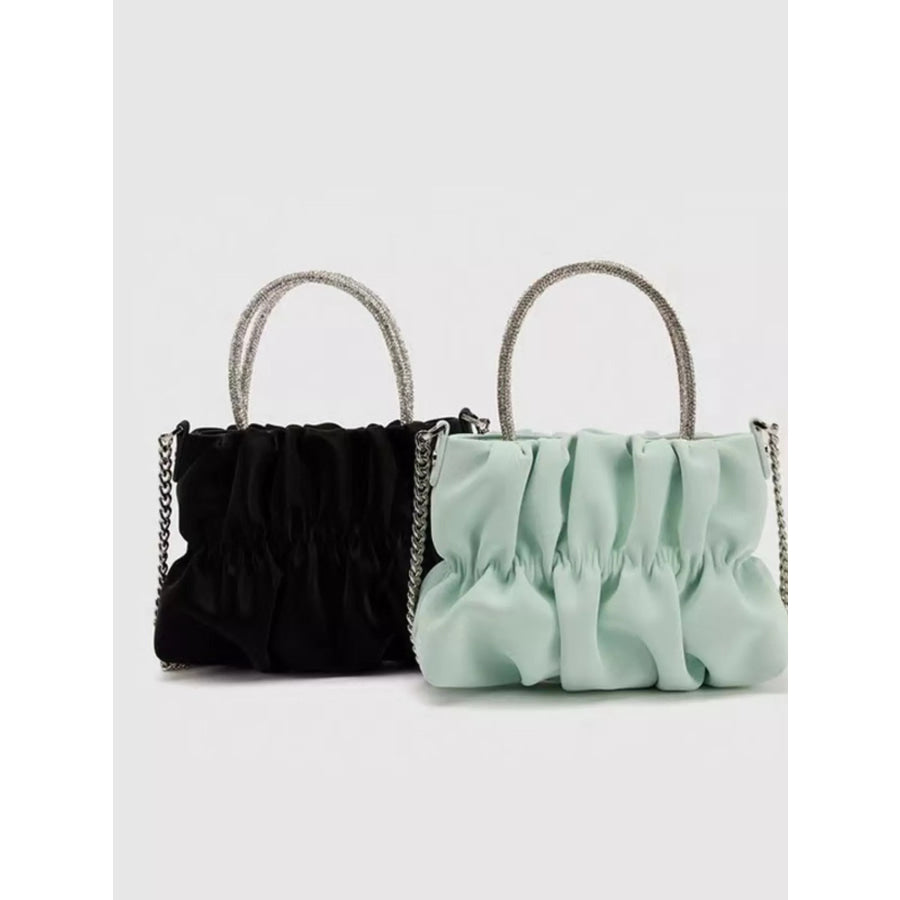 Ruched Chain Crossbody Bag Apparel and Accessories