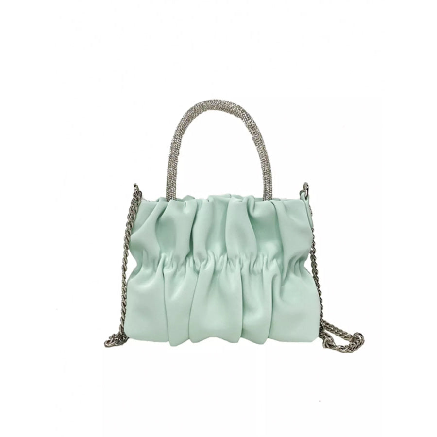 Ruched Chain Crossbody Bag Green / One Size Apparel and Accessories