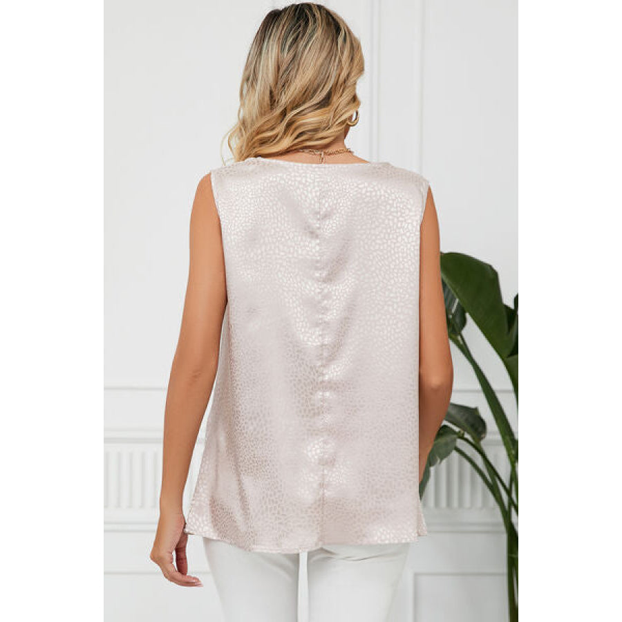 Ruched Cowl Neck Tank Eggshell / S Apparel and Accessories