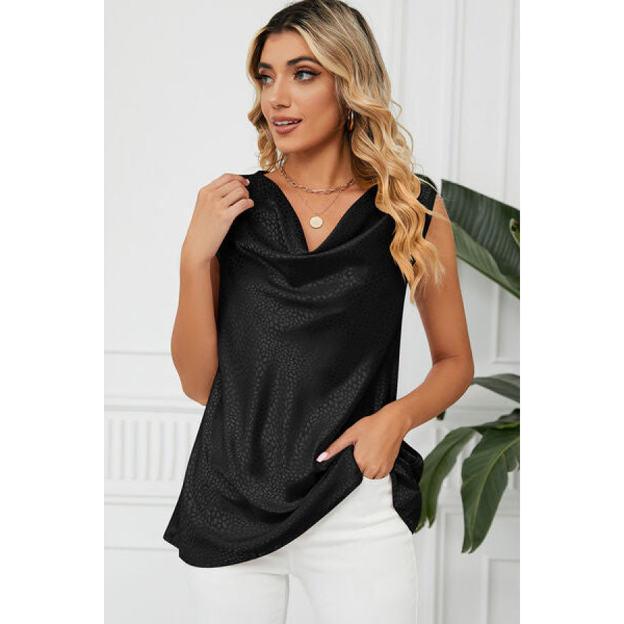 Ruched Cowl Neck Tank Apparel and Accessories