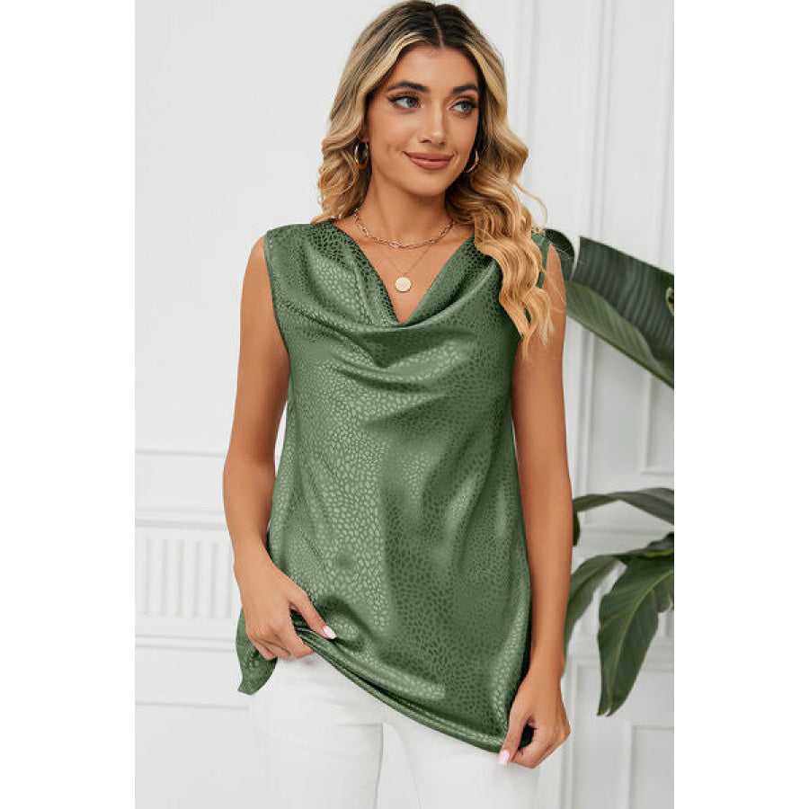 Ruched Cowl Neck Tank Apparel and Accessories