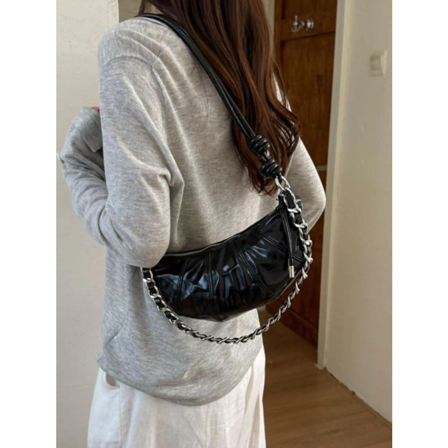 Ruched Crescent Crossbody Bag Apparel and Accessories