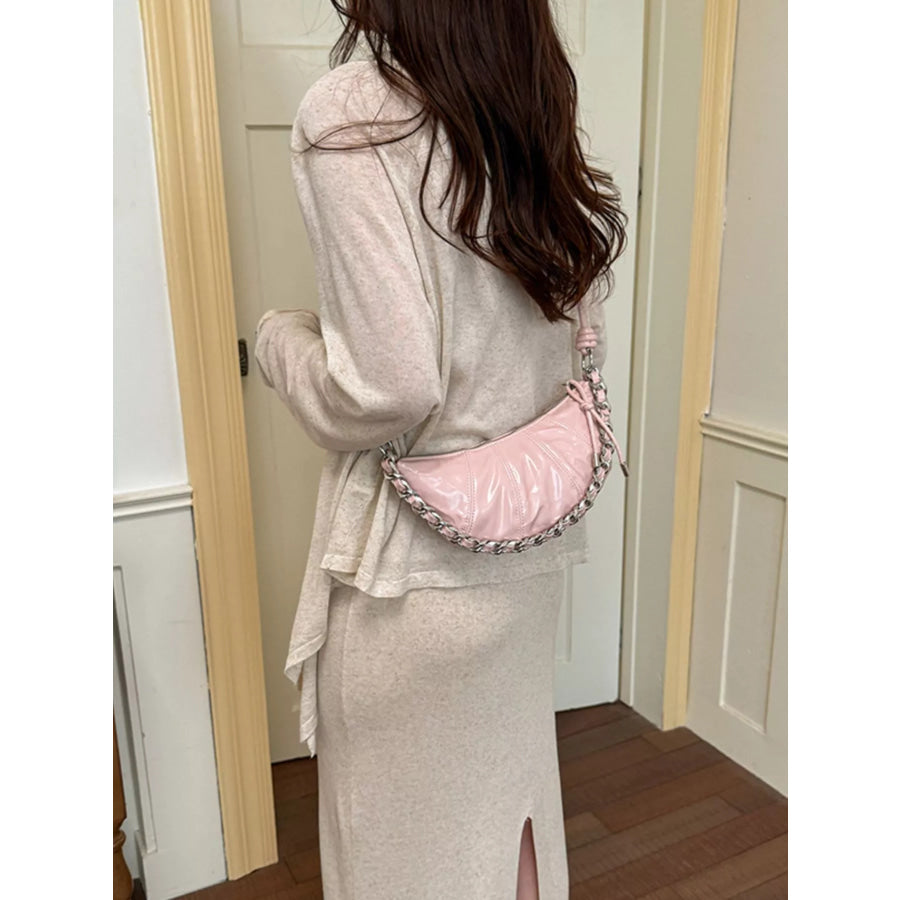 Ruched Crescent Crossbody Bag Apparel and Accessories
