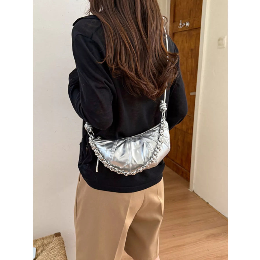 Ruched Crescent Crossbody Bag Apparel and Accessories